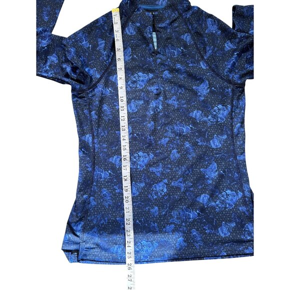 Peter Millar 1/4 Zip Pullover Top Blue Print UPF 50 Long Sleeve Womens Size S - Picture 6 of 8